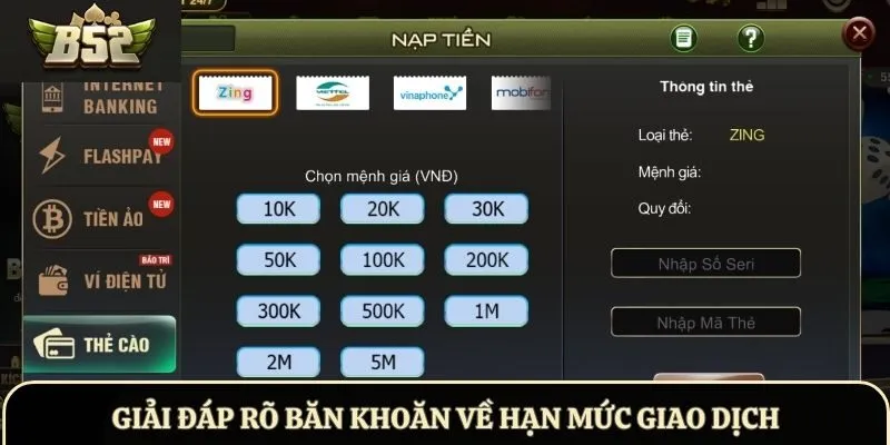 Giải đáp rõ băn khoăn về hạn mức giao dịch