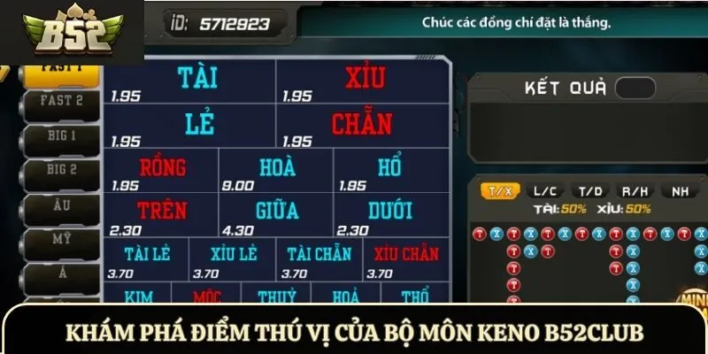 Khám phá điểm thú vị của bộ môn Keno B52Club